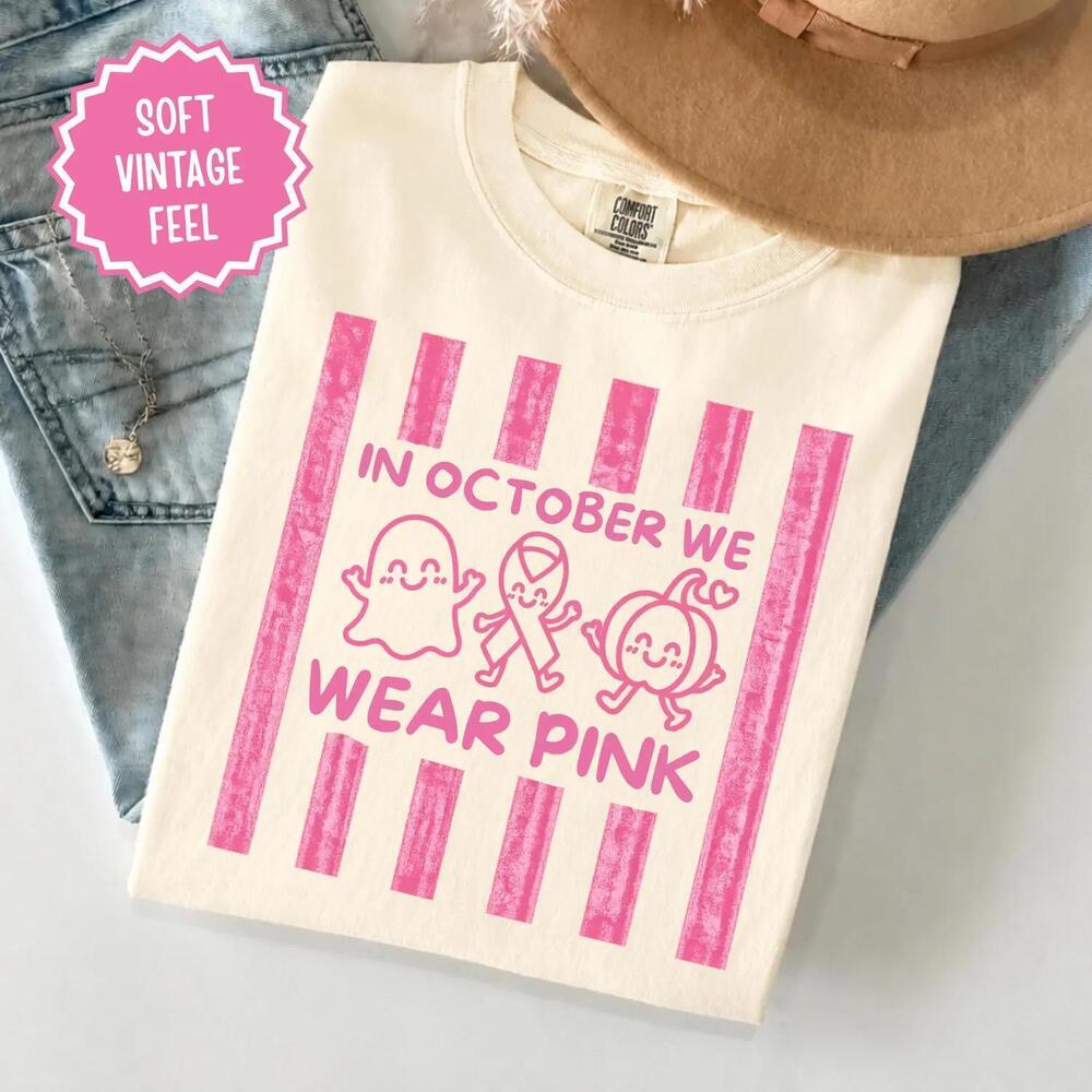 In October We Wear Shirt  Awareness Halloween Tee S Tee